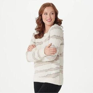 Barefoot Dreams Seaside Crewneck Pullover Sweater Size M